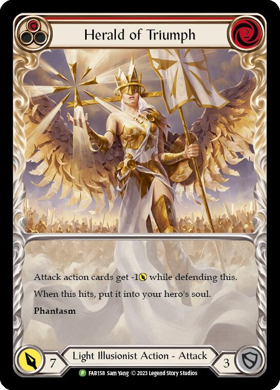 Herald of Triumph (Red) [FAB158] (Promo)  Rainbow Foil | Good Games Morley