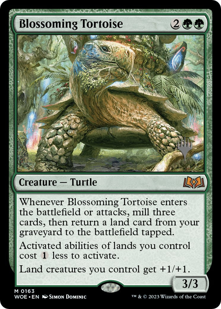 Blossoming Tortoise (Promo Pack) [Wilds of Eldraine Promos] | Good Games Morley