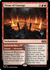 Virtue of Courage //Embereth Blaze (Promo Pack) [Wilds of Eldraine Promos] | Good Games Morley