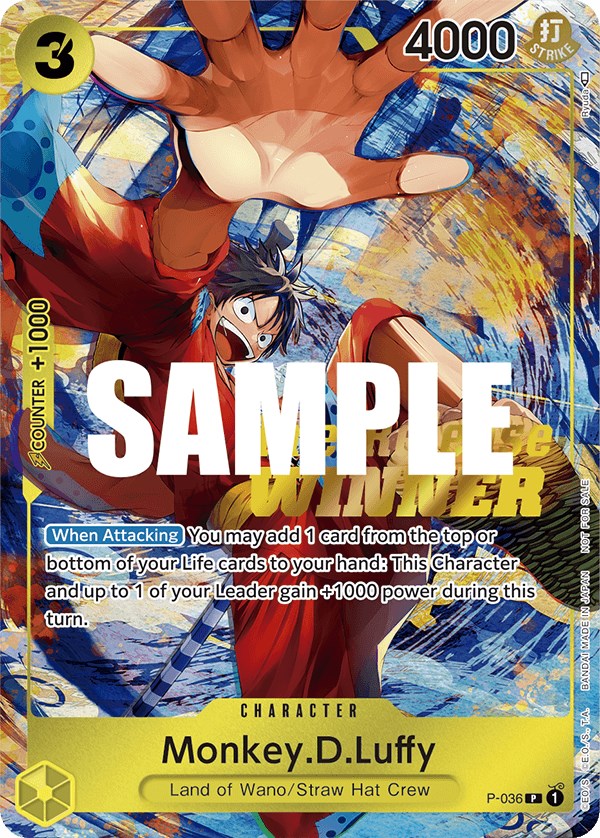 Monkey.D.Luffy (Pre-Release Tournament) [Winner] [One Piece Promotion Cards] | Good Games Morley
