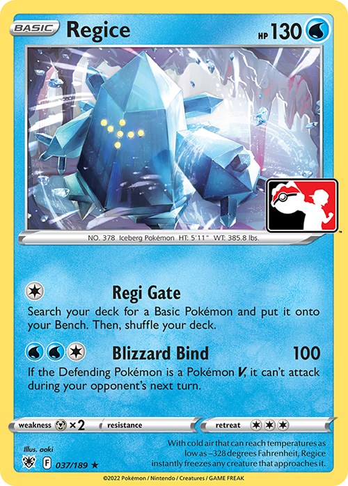 Regice (037/189) [Prize Pack Series Three] | Good Games Morley