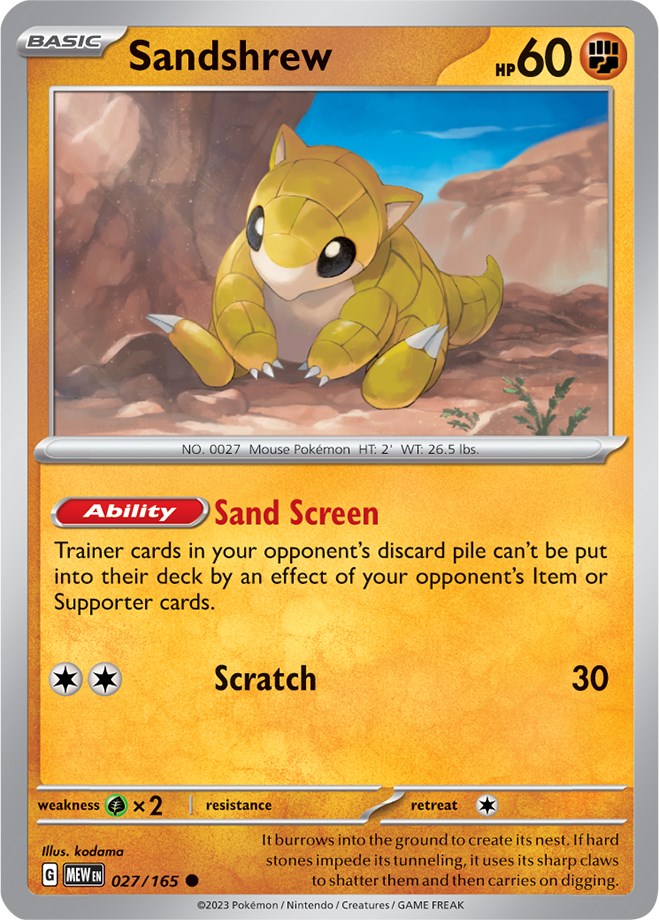 Sandshrew (027/165) [Scarlet & Violet 151] | Good Games Morley