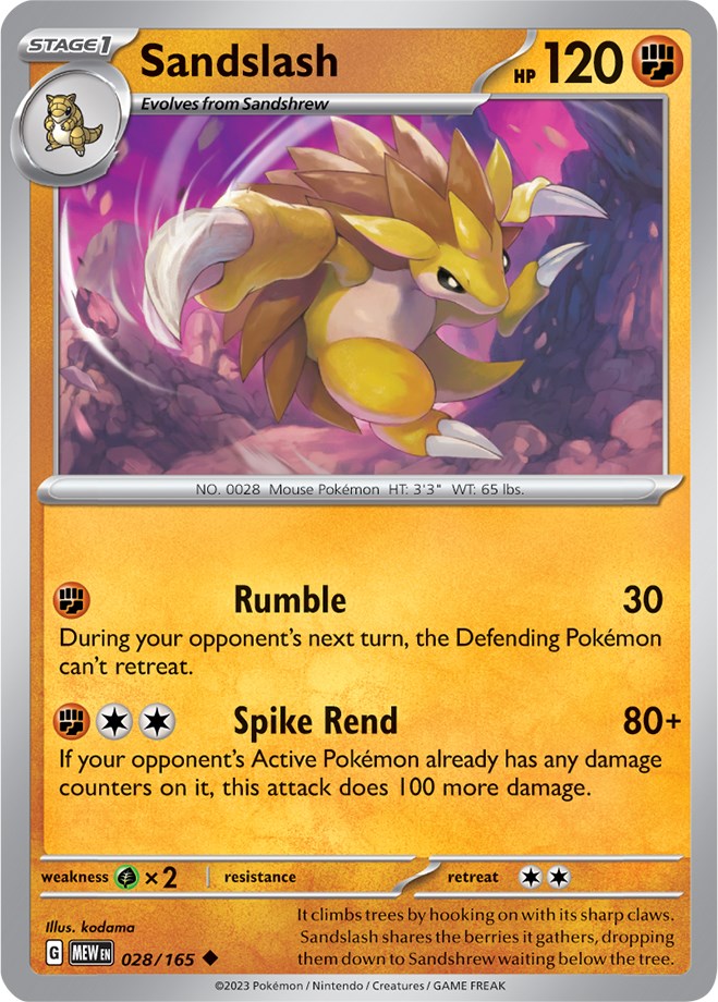 Sandslash (028/165) [Scarlet & Violet 151] | Good Games Morley