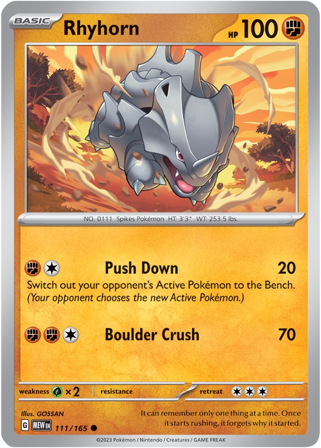 Rhyhorn (111/165) [Scarlet & Violet 151] | Good Games Morley