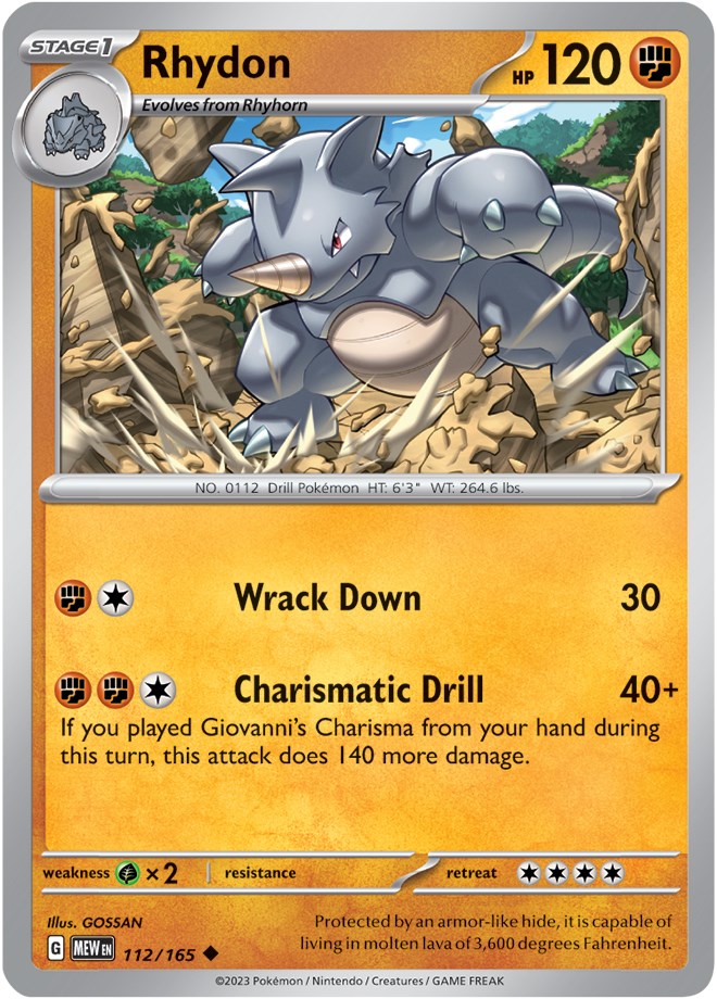 Rhydon (112/165) [Scarlet & Violet 151] | Good Games Morley