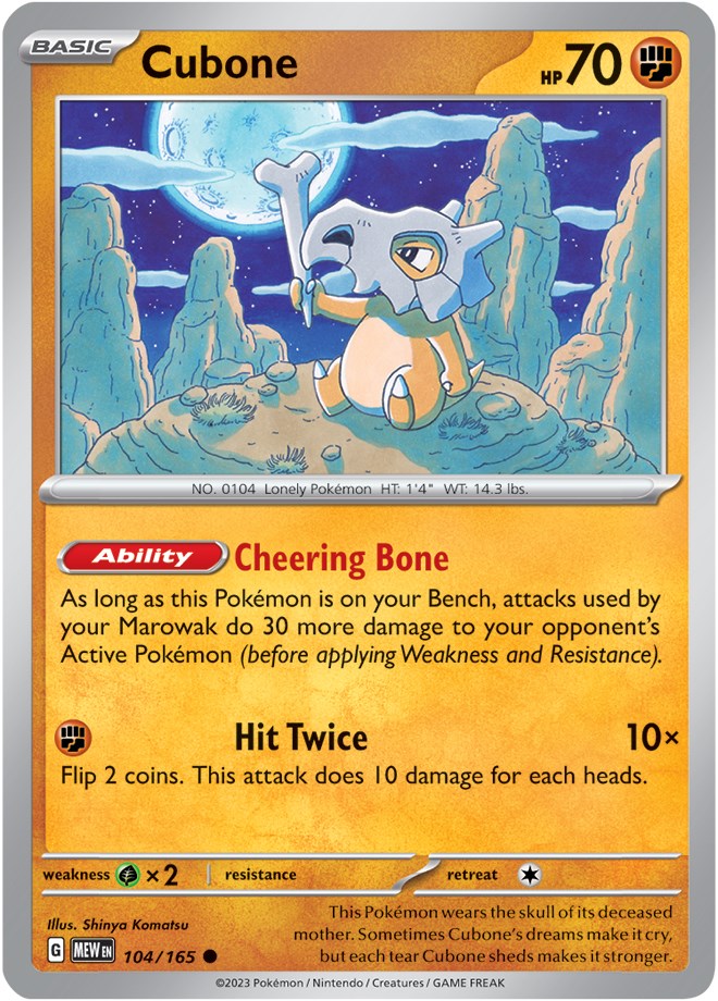 Cubone (104/165) [Scarlet & Violet 151] | Good Games Morley