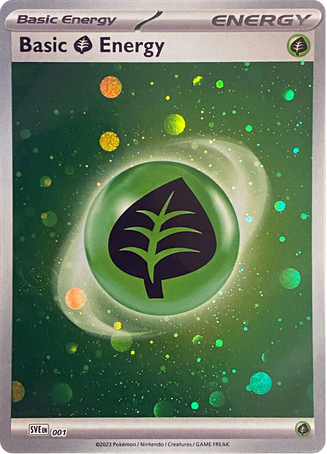 Basic Grass Energy (001) (Cosmos Holo) [Scarlet & Violet: Base Set] | Good Games Morley