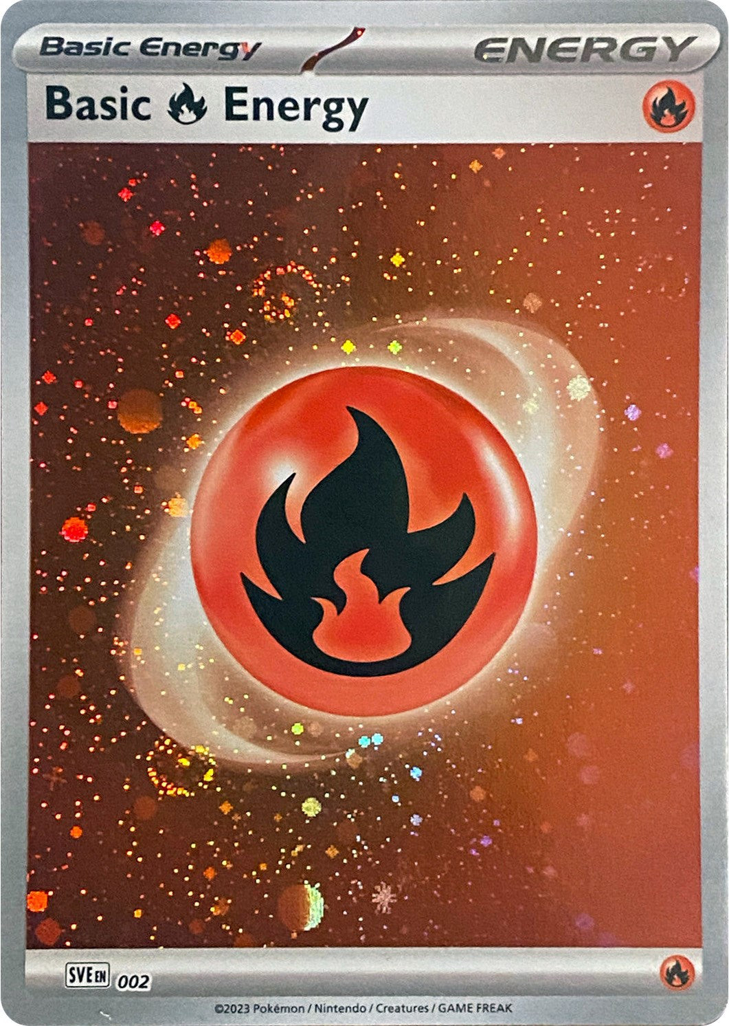Basic Fire Energy (002) (Cosmos Holo) [Scarlet & Violet: Base Set] | Good Games Morley