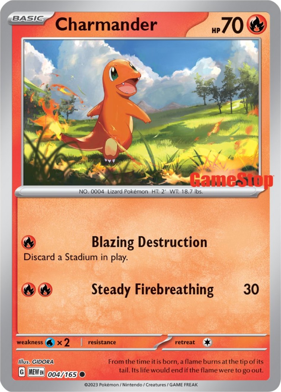 Charmander (004/165) (GameStop Exclusive) [Scarlet & Violet 151] | Good Games Morley