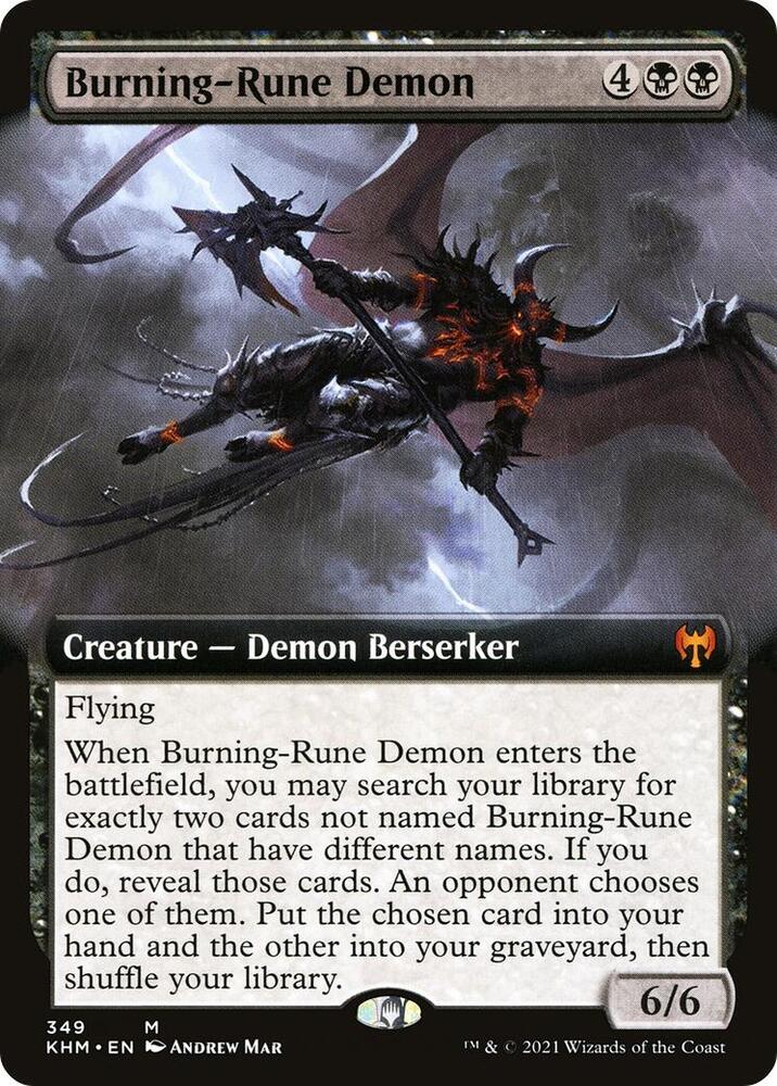 Burning-Rune Demon 349/285 (Kaldheim)  - Extended Art Foil | Good Games Morley