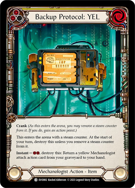 Backup Protocol: YEL [EVO082] (Bright Lights)  Rainbow Foil | Good Games Morley