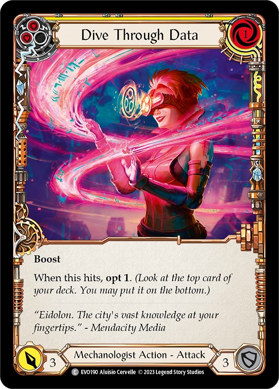 Dive Through Data (Yellow) [EVO190] (Bright Lights)  Rainbow Foil | Good Games Morley