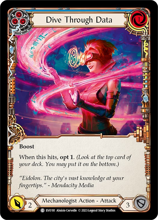 Dive Through Data (Blue) [EVO191] (Bright Lights)  Rainbow Foil | Good Games Morley