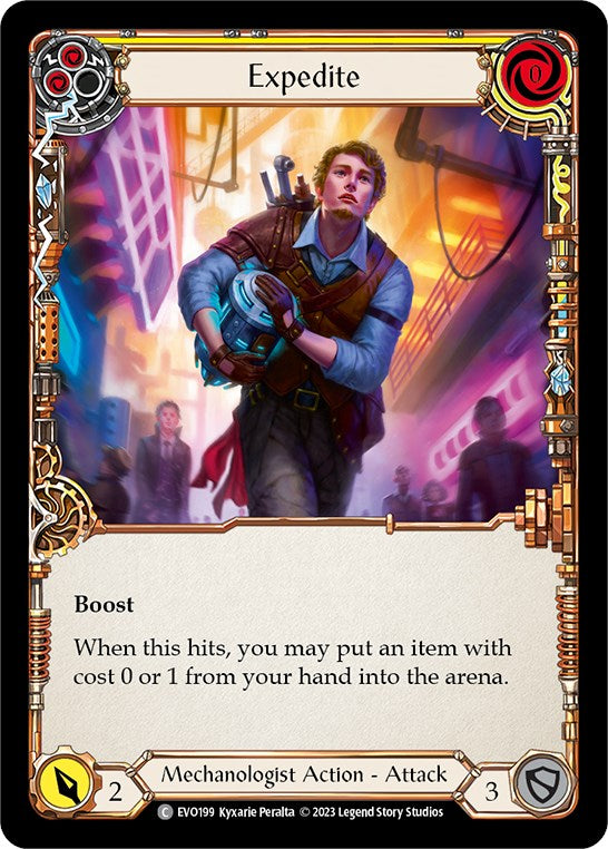 Expedite (Yellow) [EVO199] (Bright Lights)  Rainbow Foil | Good Games Morley