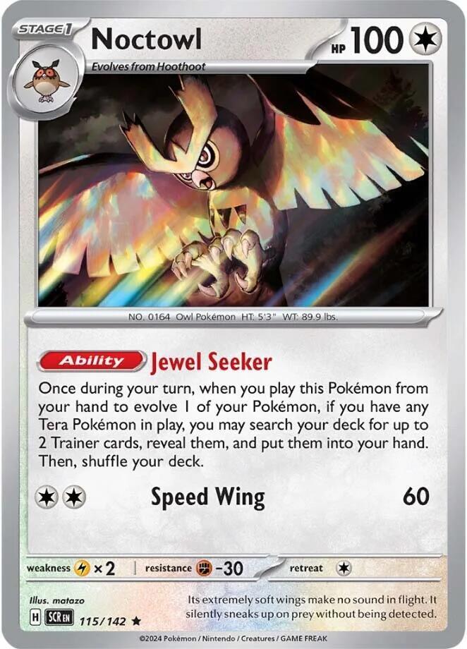 Noctowl 115/142 (SV07: Stellar Crown)  - Holofoil | Good Games Morley