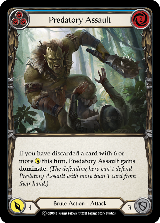 Predatory Assault (Blue) [U-CRU015] (Crucible of War Unlimited)  Unlimited Rainbow Foil | Good Games Morley