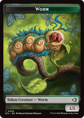 Merfolk // Worm Double-Sided Token [Lorwyn Eclipsed Tokens] | Good Games Morley