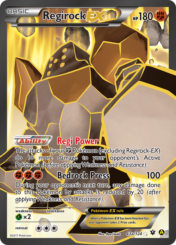 Regirock EX (43a/124) [Alternate Art Promos] | Good Games Morley
