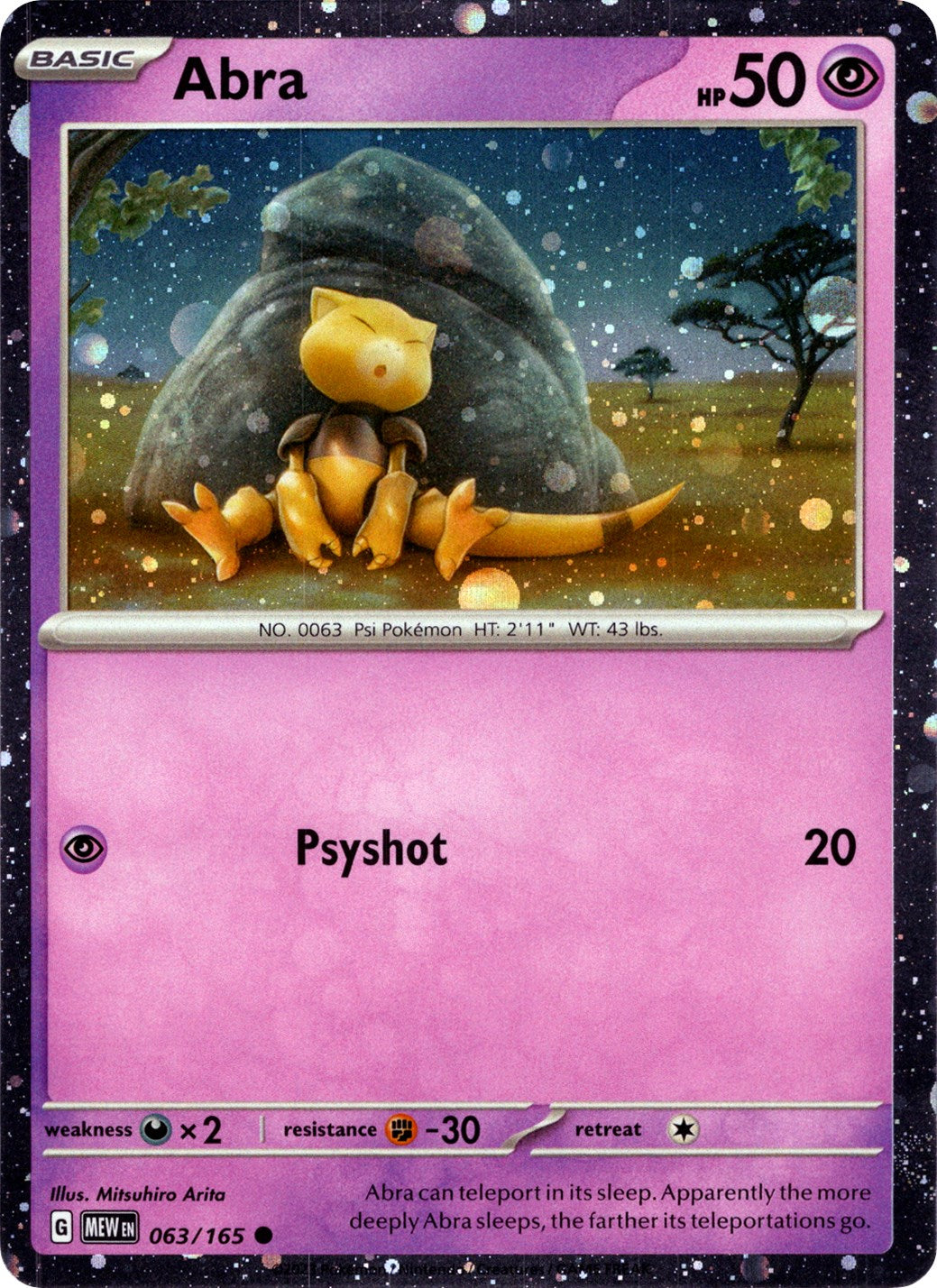 Abra (063/165) (Cosmos Holo) [Miscellaneous Cards] | Good Games Morley