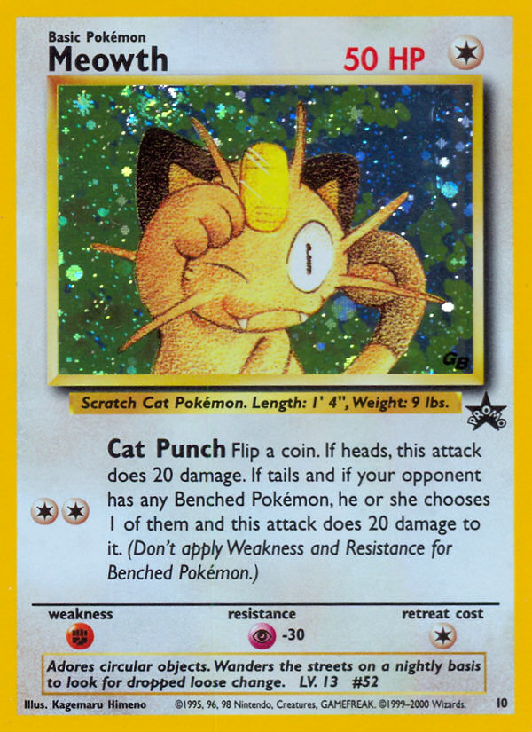 Meowth (10) [Wizards of the Coast: Black Star Promos] | Good Games Morley