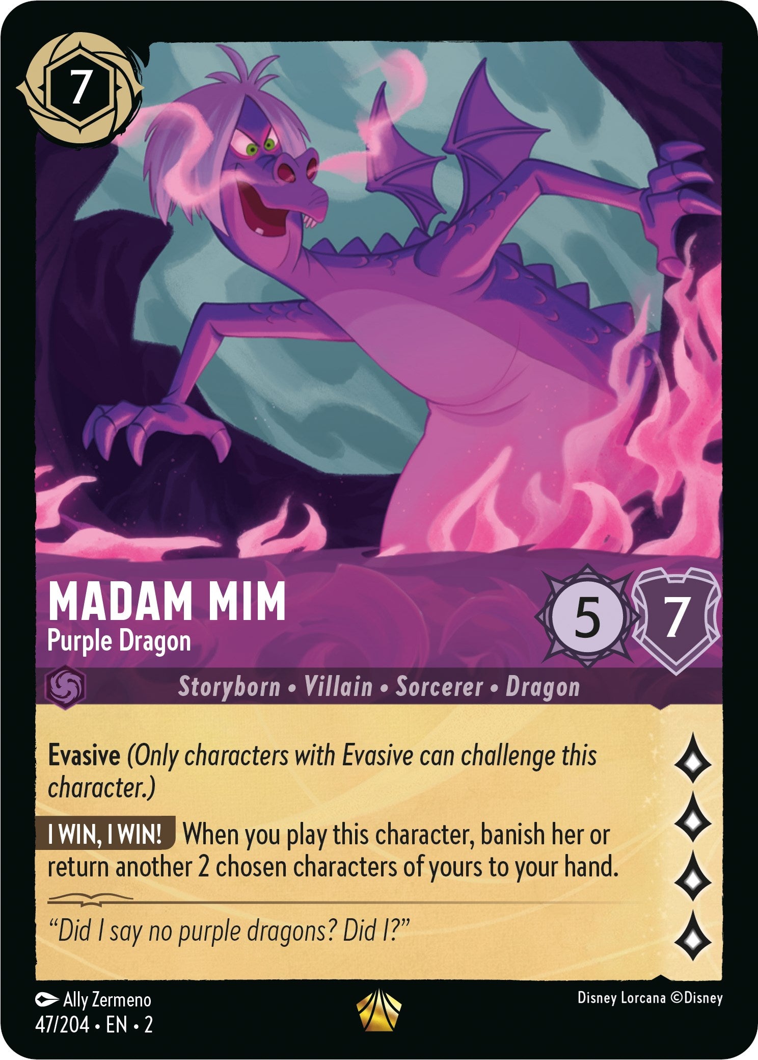 Madam Mim - Purple Dragon (47/204) [Rise of the Floodborn] | Good Games Morley