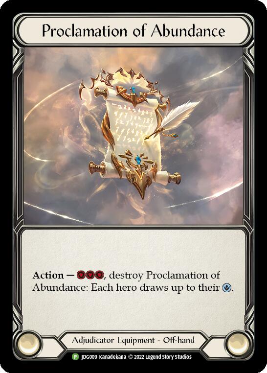 Proclamation of Abundance [JDG009] (Promo)  Cold Foil | Good Games Morley