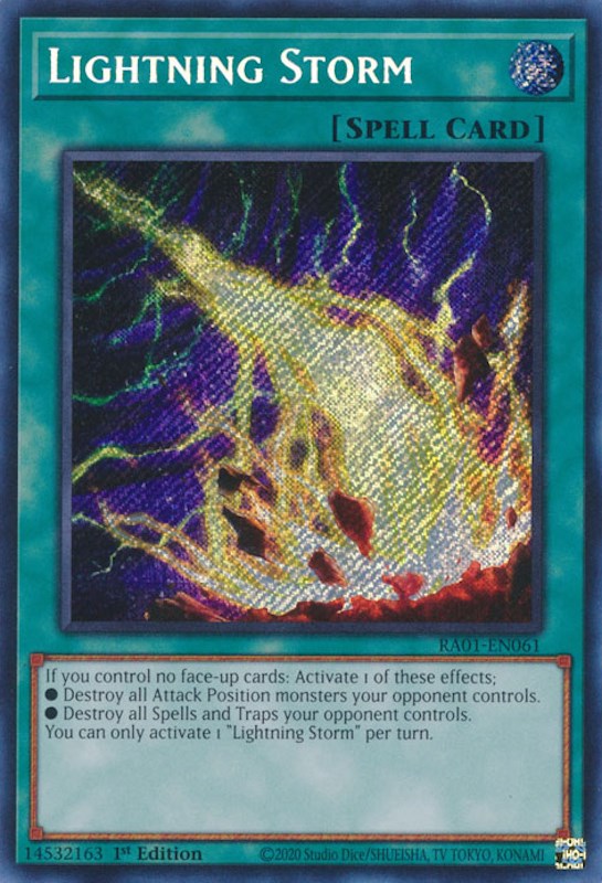 Lightning Storm [RA01-EN061] Secret Rare | Good Games Morley