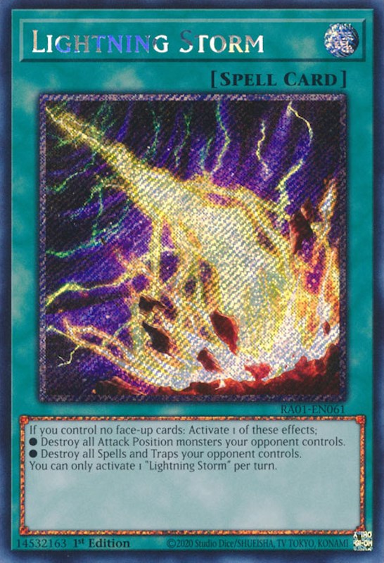 Lightning Storm [RA01-EN061] Platinum Secret Rare | Good Games Morley
