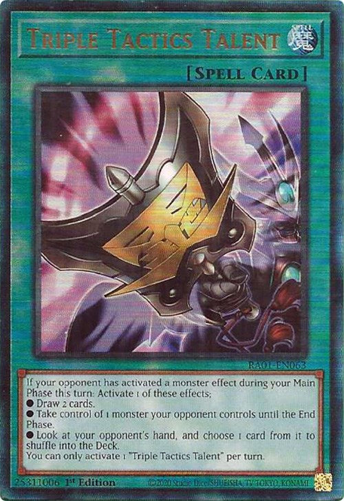 Triple Tactics Talent [RA01-EN063] Prismatic Ultimate Rare | Good Games Morley