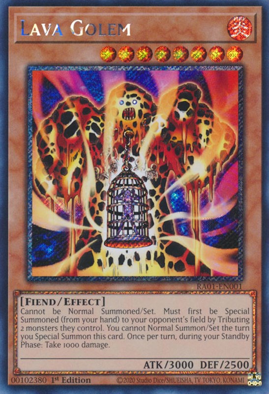 Lava Golem [RA01-EN001] Platinum Secret Rare | Good Games Morley