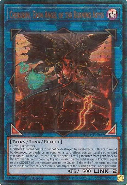Cherubini, Ebon Angel of the Burning Abyss [RA01-EN042] Prismatic Ultimate Rare | Good Games Morley