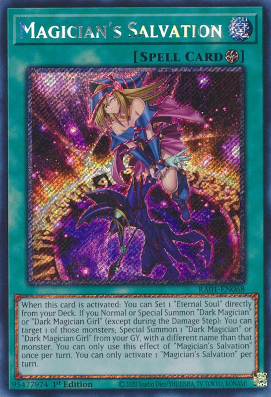 Magician's Salvation [RA01-EN068] Platinum Secret Rare | Good Games Morley