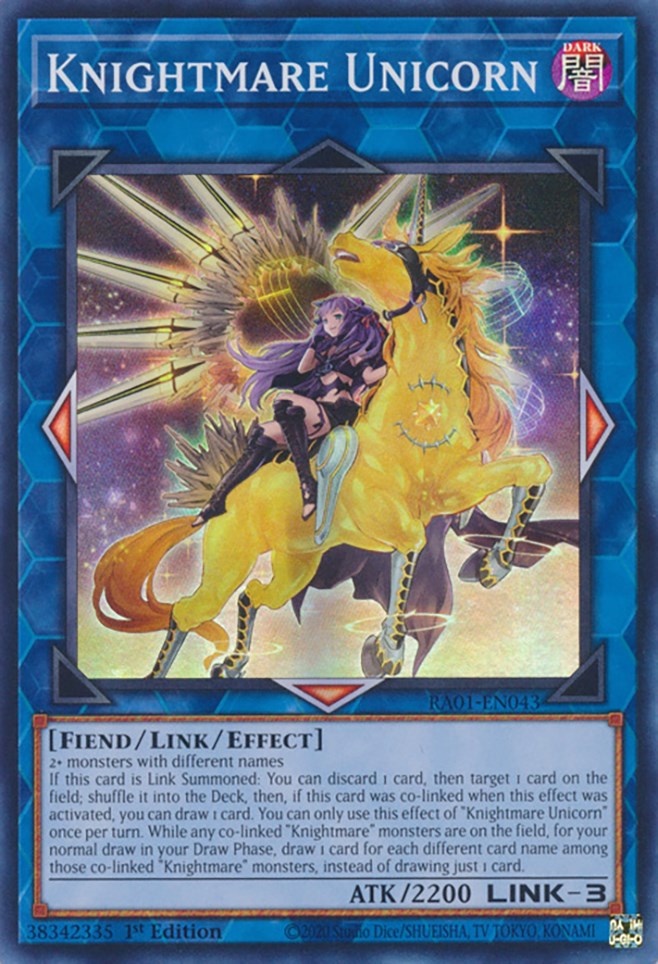 Knightmare Unicorn (Alternate Art) [RA01-EN043] Super Rare | Good Games Morley
