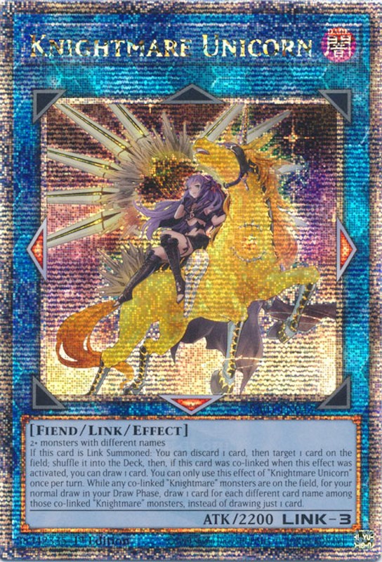 Knightmare Unicorn (Alternate Art) [RA01-EN043] Quarter Century Secret Rare | Good Games Morley