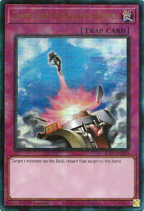 Compulsory Evacuation Device [RA01-EN069] Prismatic Ultimate Rare | Good Games Morley