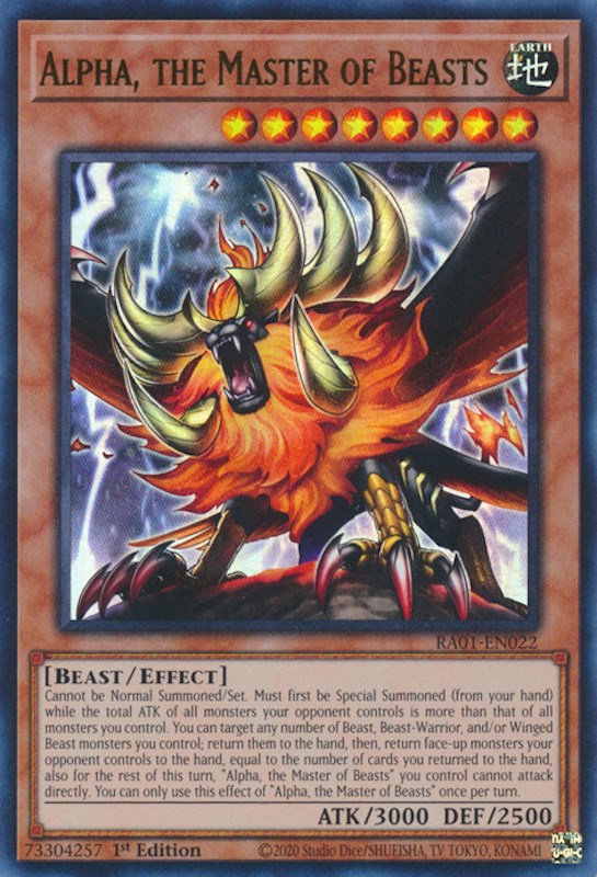Alpha, the Master of Beasts [RA01-EN022] Ultra Rare | Good Games Morley