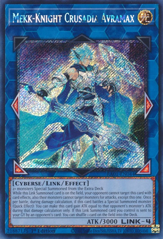 Mekk-Knight Crusadia Avramax [RA01-EN044] Platinum Secret Rare | Good Games Morley