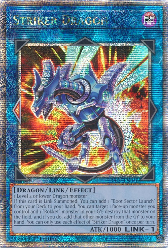 Striker Dragon [RA01-EN046] Quarter Century Secret Rare | Good Games Morley