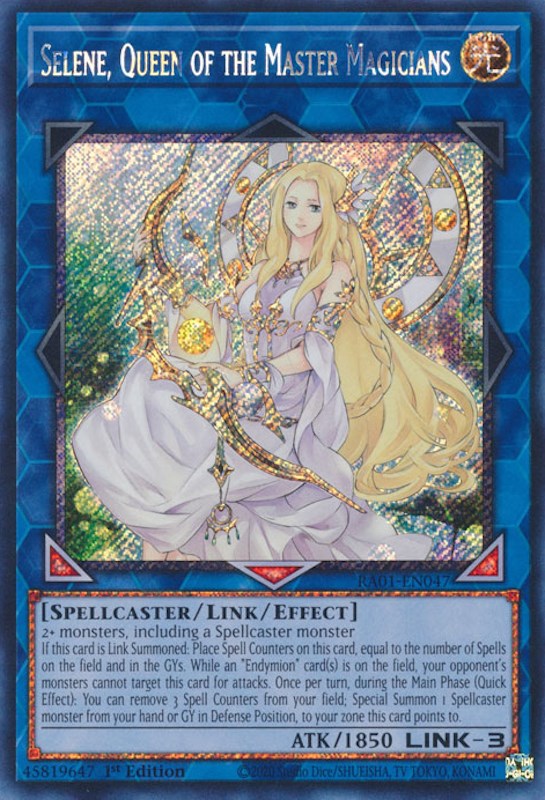 Selene, Queen of the Master Magicians [RA01-EN047] Platinum Secret Rare | Good Games Morley