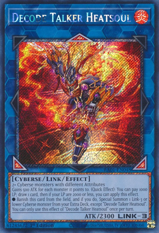 Decode Talker Heatsoul [RA01-EN048] Platinum Secret Rare | Good Games Morley