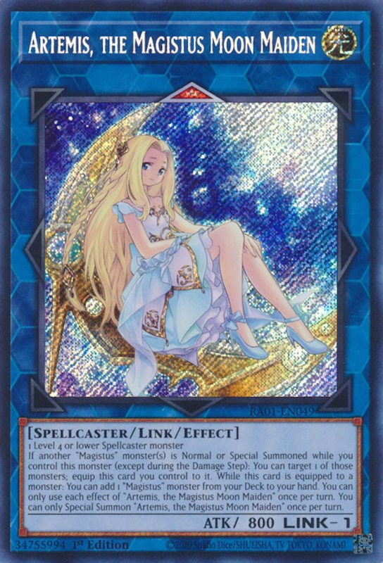 Artemis, the Magistus Moon Maiden [RA01-EN049] Secret Rare | Good Games Morley