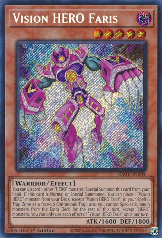 Vision HERO Faris [RA01-EN004] Secret Rare | Good Games Morley