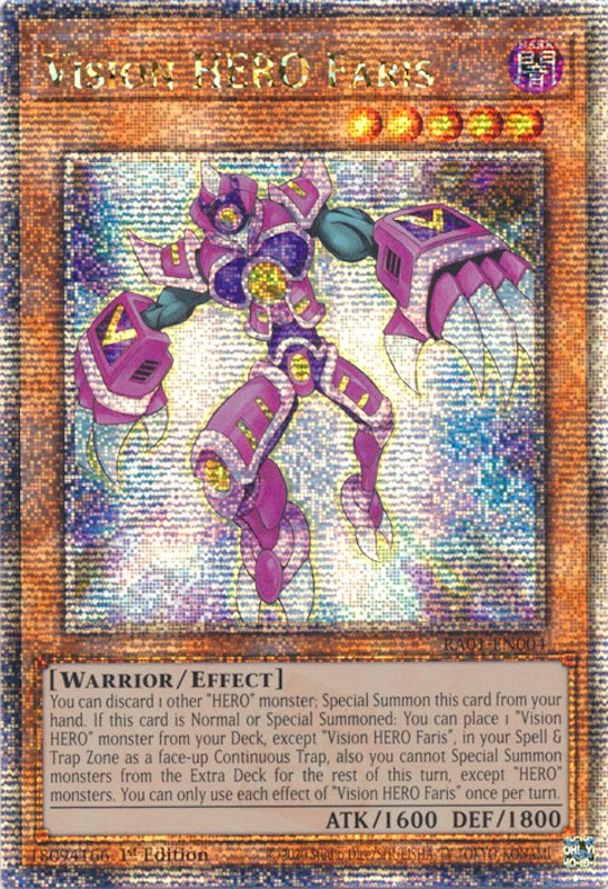 Vision HERO Faris [RA01-EN004] Quarter Century Secret Rare | Good Games Morley
