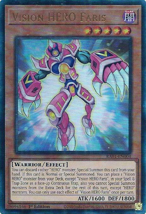 Vision HERO Faris [RA01-EN004] Prismatic Ultimate Rare | Good Games Morley