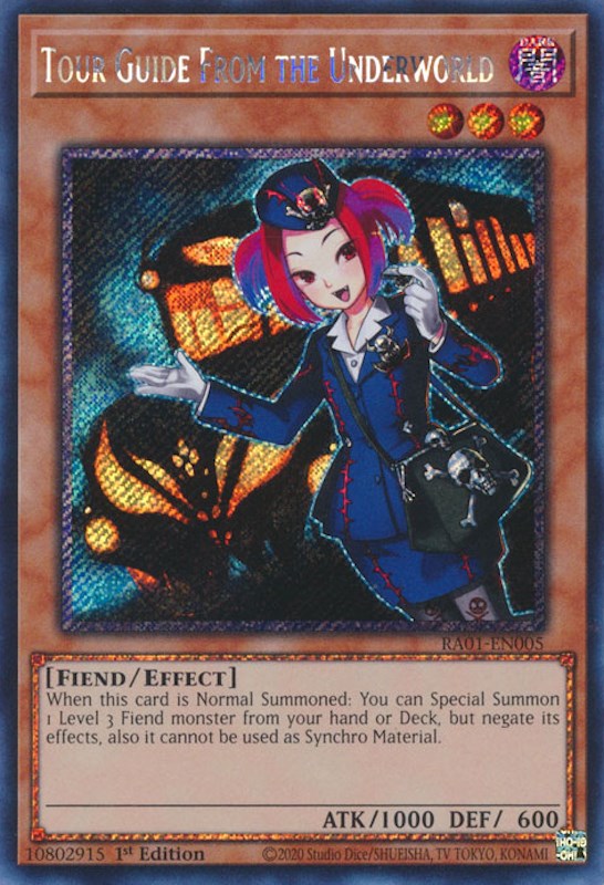 Tour Guide From the Underworld [RA01-EN005] Platinum Secret Rare | Good Games Morley