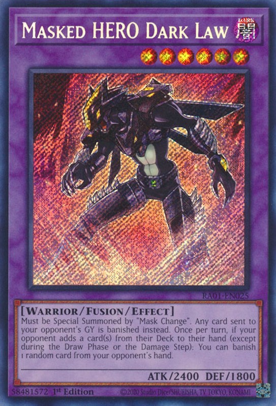 Masked HERO Dark Law [RA01-EN025] Secret Rare | Good Games Morley