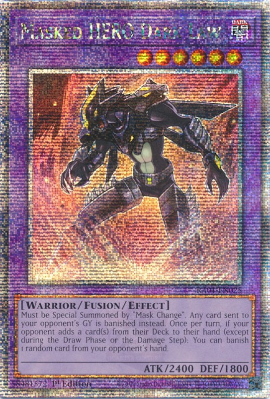 Masked HERO Dark Law [RA01-EN025] Quarter Century Secret Rare | Good Games Morley