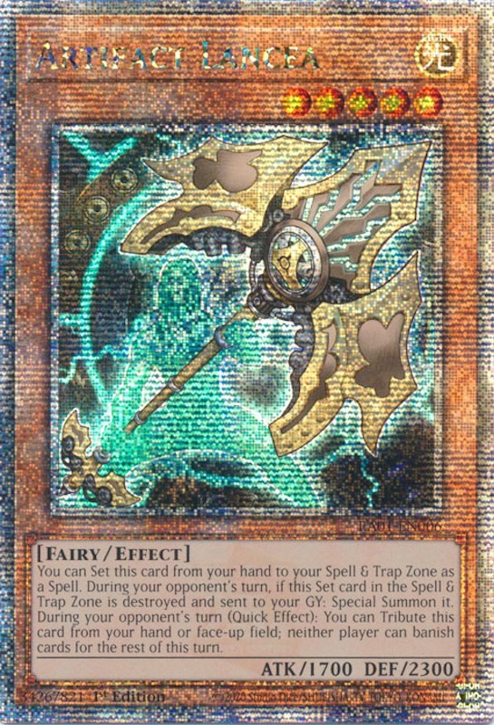 Artifact Lancea [RA01-EN006] Quarter Century Secret Rare | Good Games Morley