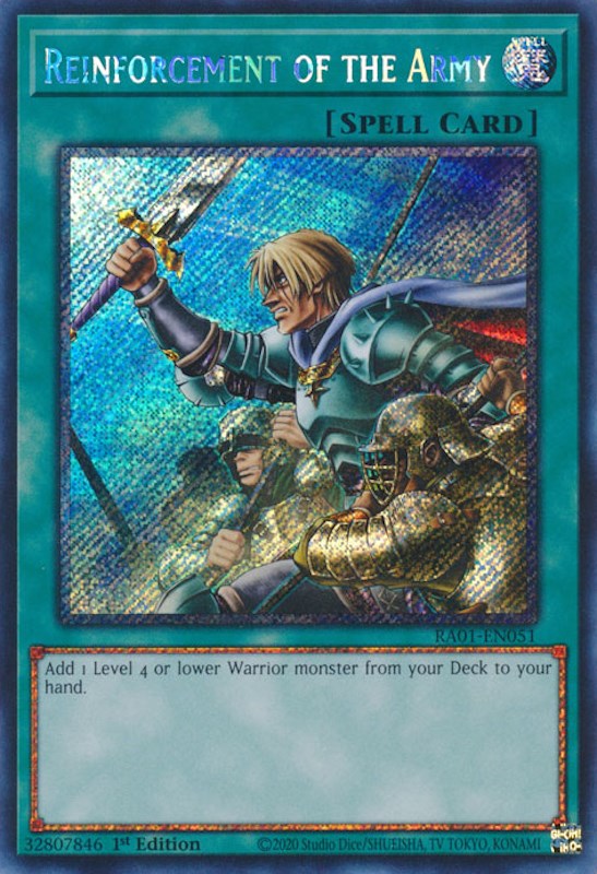 Reinforcement of the Army [RA01-EN051] Platinum Secret Rare | Good Games Morley