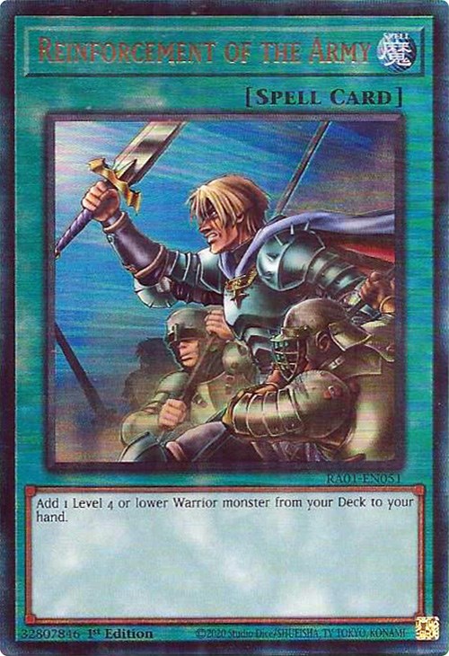 Reinforcement of the Army [RA01-EN051] Prismatic Ultimate Rare | Good Games Morley